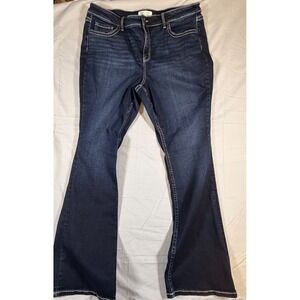 BKE Gabby Curvy High Rise Bootcut Jeans Dark Wash 36x34 stretch classic